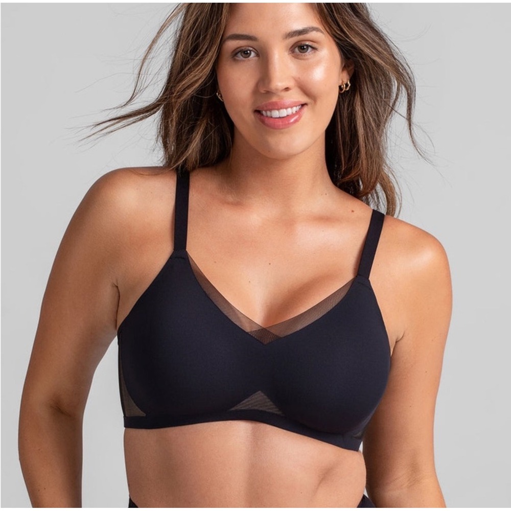 Honeylove Crossover Bra Black Wireless Lift Comfort Full Coverage Size 2X
